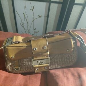 Dior Tan and Brown Monogram Shoulder Bag